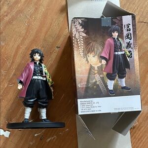 DEMON SLAYER figure. Anime Character Figurine with Pink and Black Outfit